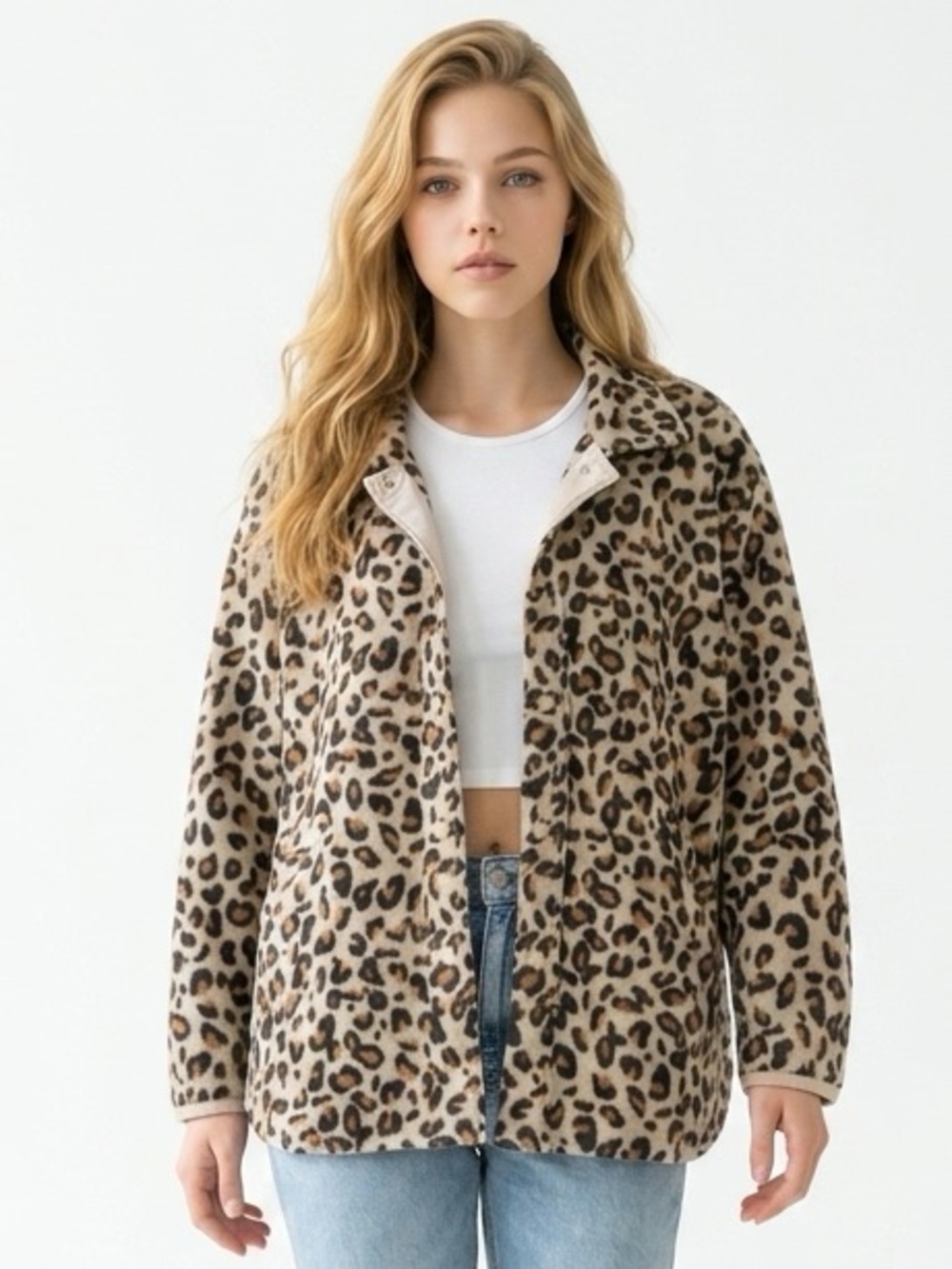 Z Supply  Cozy Fleece Leopard jacket